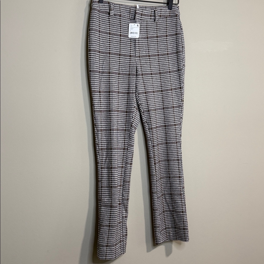 Free People NWT Molly Houndstooth plaid trousers pants size 4 - Picture 3 of 9